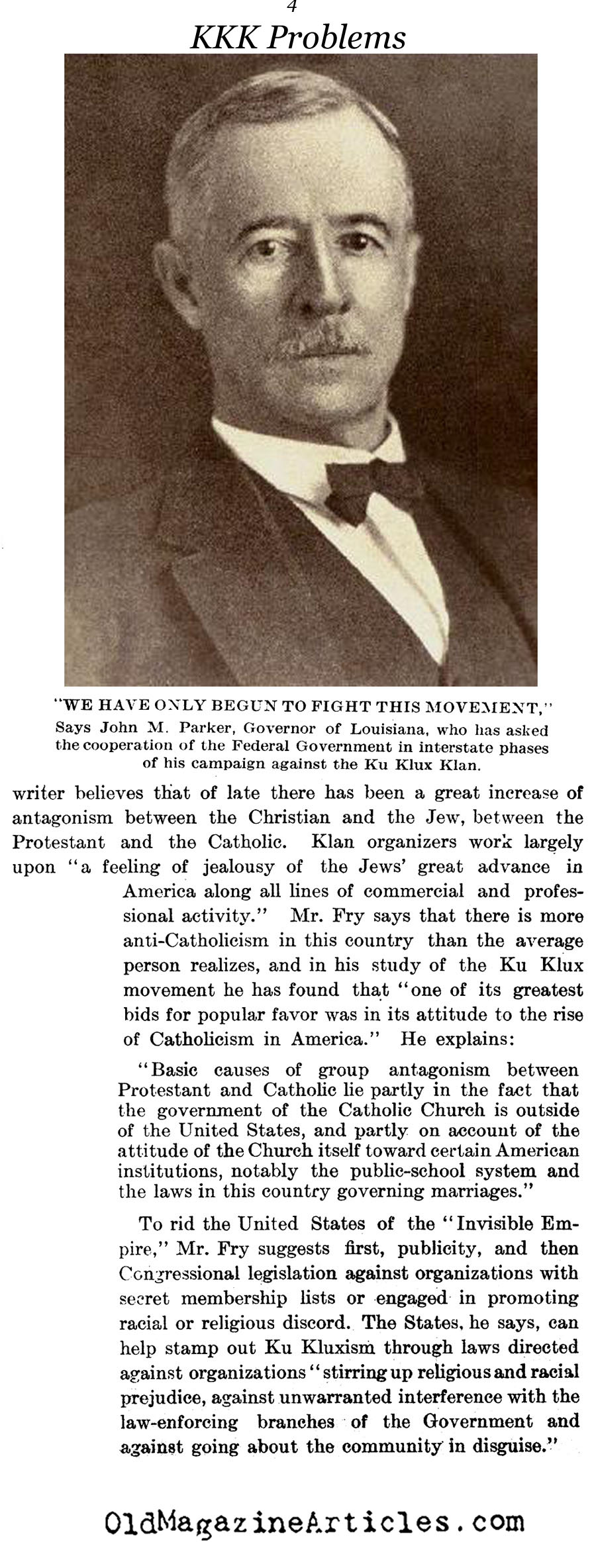 The Klan as a National Problem  (The Literary Digest, 1922)